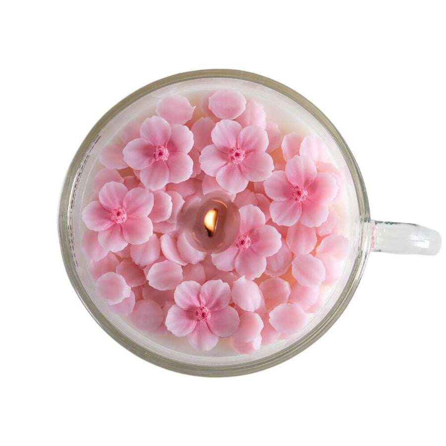 Romantic Sakura Cup Scented Candle for Birthday Gift Wedding Favor